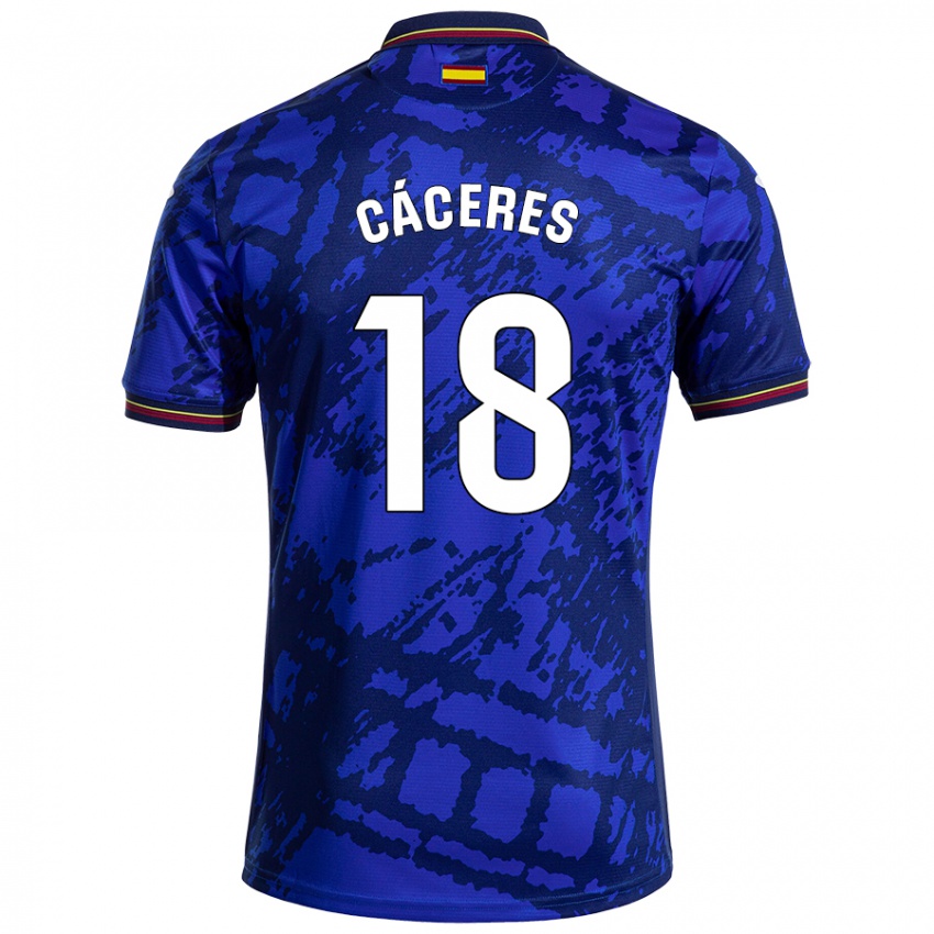 Kinderen Damián Cáceres #18 Donkerder Blauw Thuisshirt Thuistenue 2024/25 T-Shirt