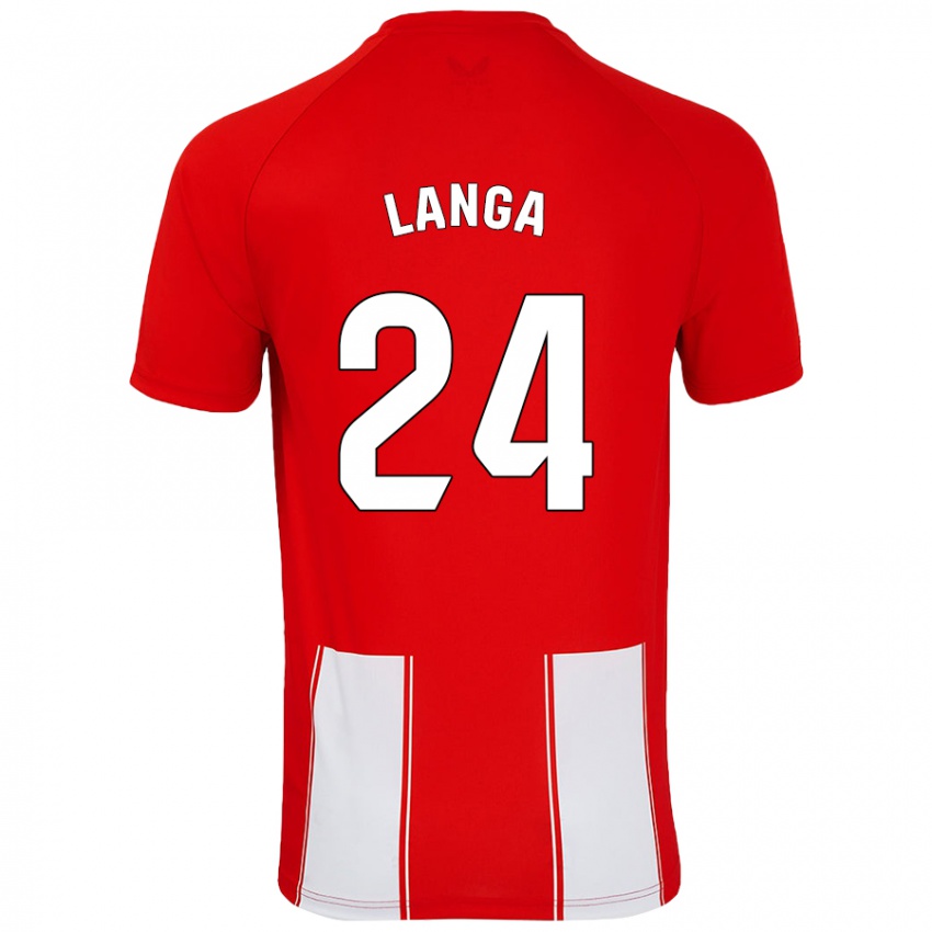 Kinderen Bruno Langa #24 Rood Wit Thuisshirt Thuistenue 2024/25 T-Shirt