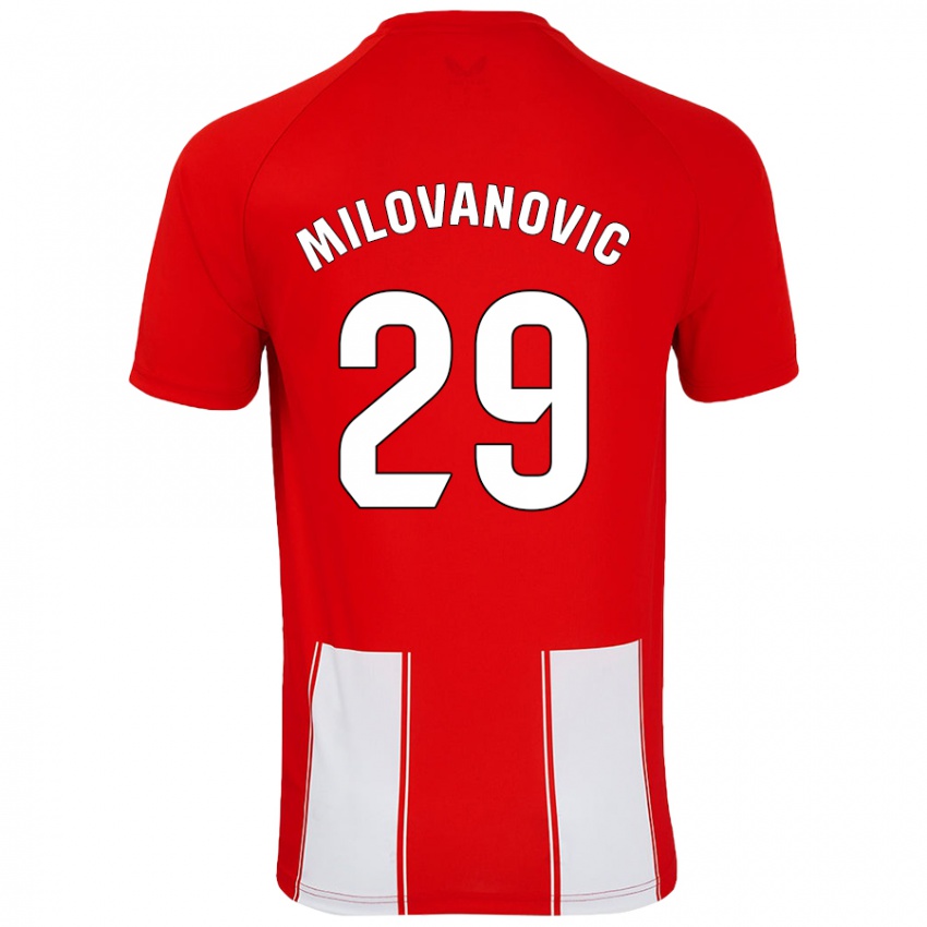 Kinderen Marko Milovanovic #29 Rood Wit Thuisshirt Thuistenue 2024/25 T-Shirt