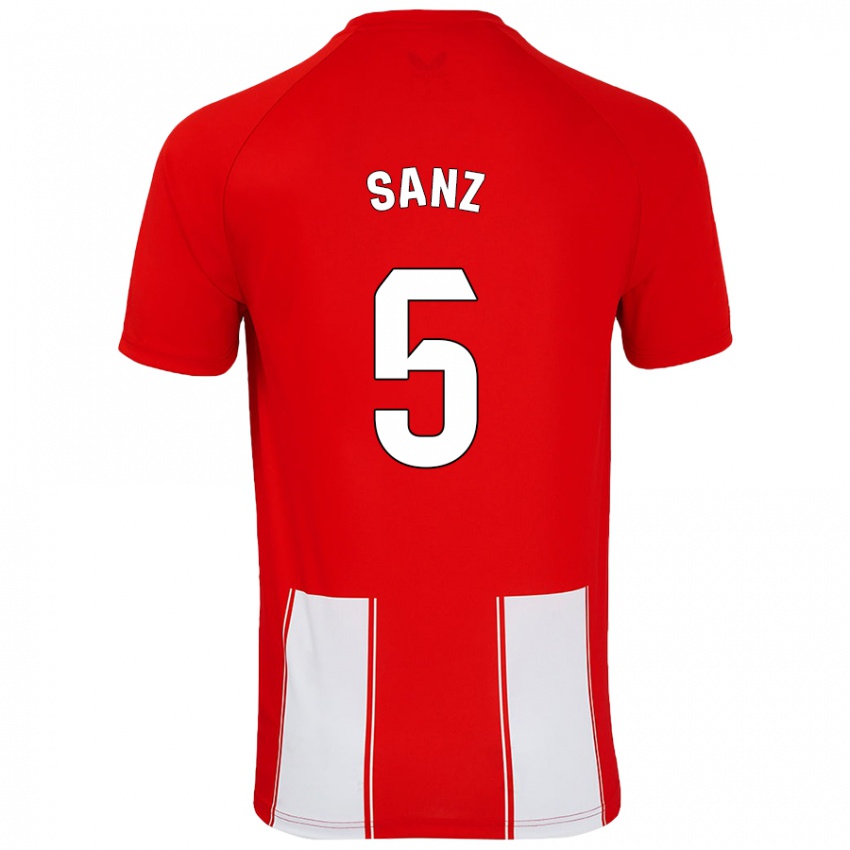 Kinderen Paco Sanz #5 Rood Wit Thuisshirt Thuistenue 2024/25 T-Shirt