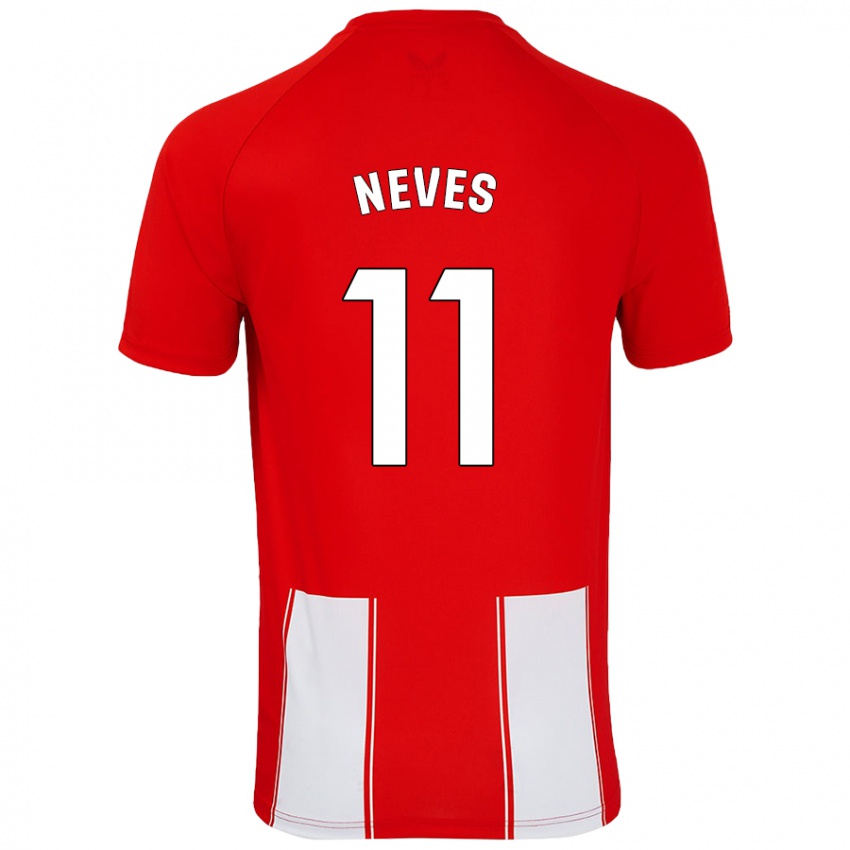 Kinderen Hugo Neves #11 Rood Wit Thuisshirt Thuistenue 2024/25 T-Shirt