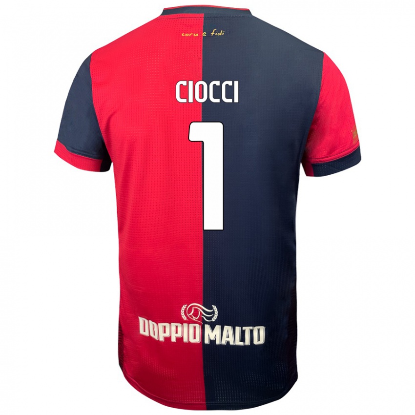 Kinderen Giuseppe Ciocci #1 Rood Donkerder Blauw Thuisshirt Thuistenue 2024/25 T-Shirt