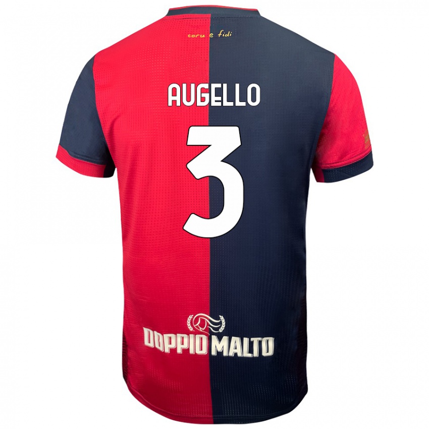 Kinderen Tommaso Augello #3 Rood Donkerder Blauw Thuisshirt Thuistenue 2024/25 T-Shirt