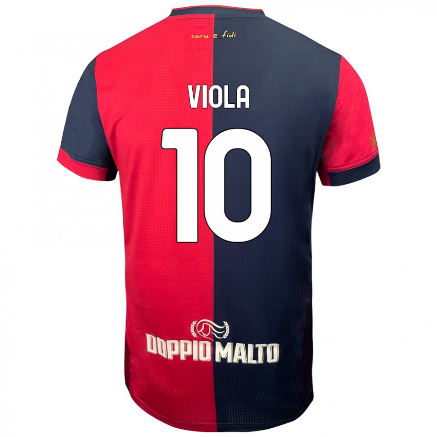 Kinderen Nicolas Viola #10 Rood Donkerder Blauw Thuisshirt Thuistenue 2024/25 T-Shirt