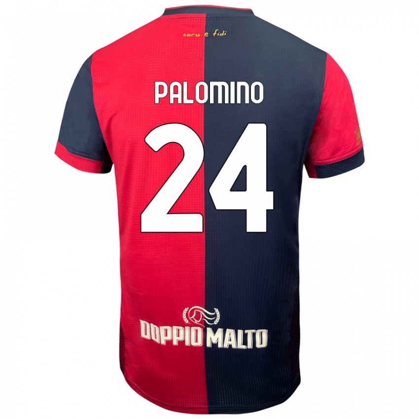 Kinderen José Luis Palomino #24 Rood Donkerder Blauw Thuisshirt Thuistenue 2024/25 T-Shirt