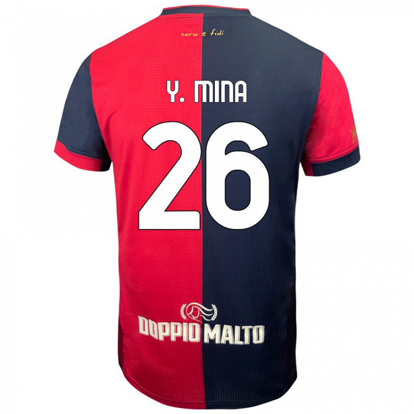 Kinderen Yerry Mina #26 Rood Donkerder Blauw Thuisshirt Thuistenue 2024/25 T-Shirt