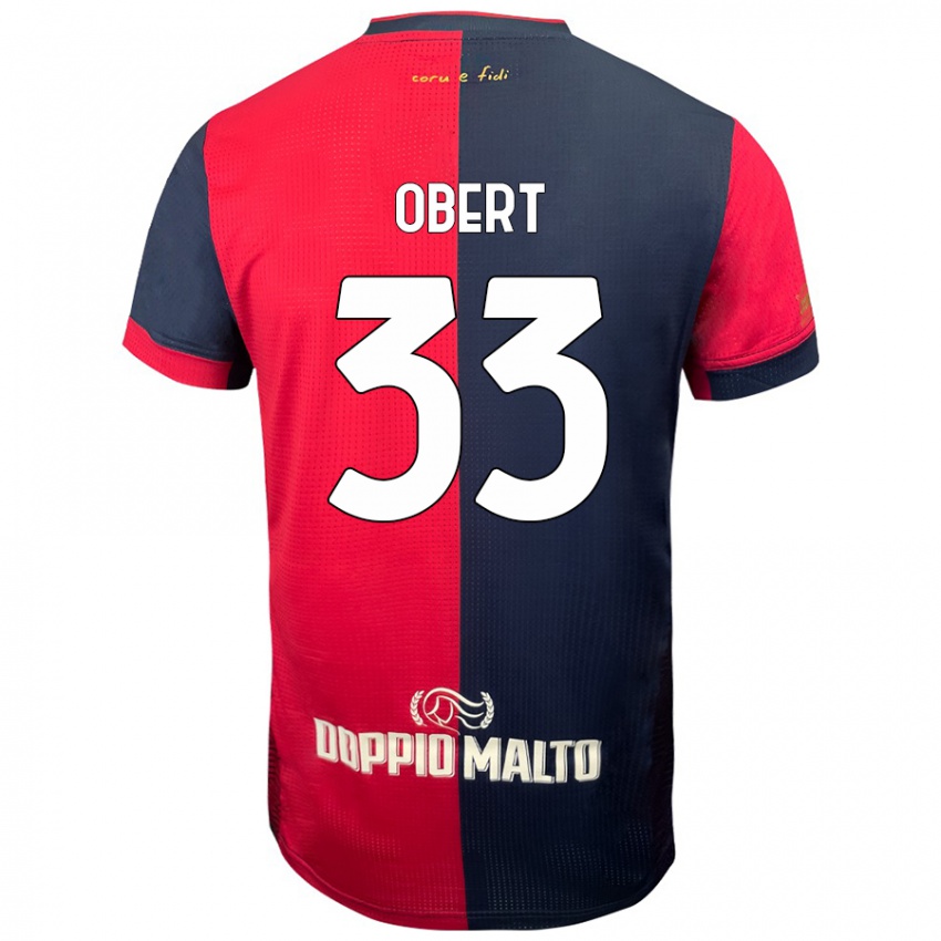 Kinderen Adam Obert #33 Rood Donkerder Blauw Thuisshirt Thuistenue 2024/25 T-Shirt