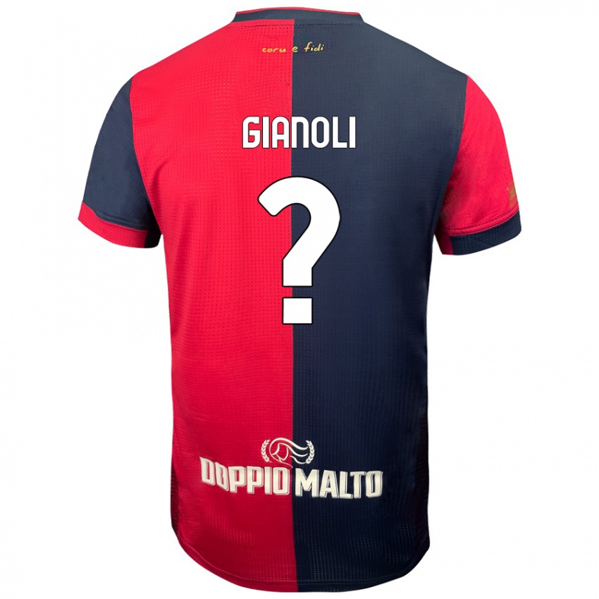 Kinderen Marco Gianoli #0 Rood Donkerder Blauw Thuisshirt Thuistenue 2024/25 T-Shirt