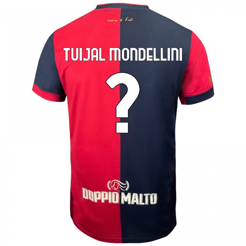 Kinderen Luca Tuijal Mondellini #0 Rood Donkerder Blauw Thuisshirt Thuistenue 2024/25 T-Shirt