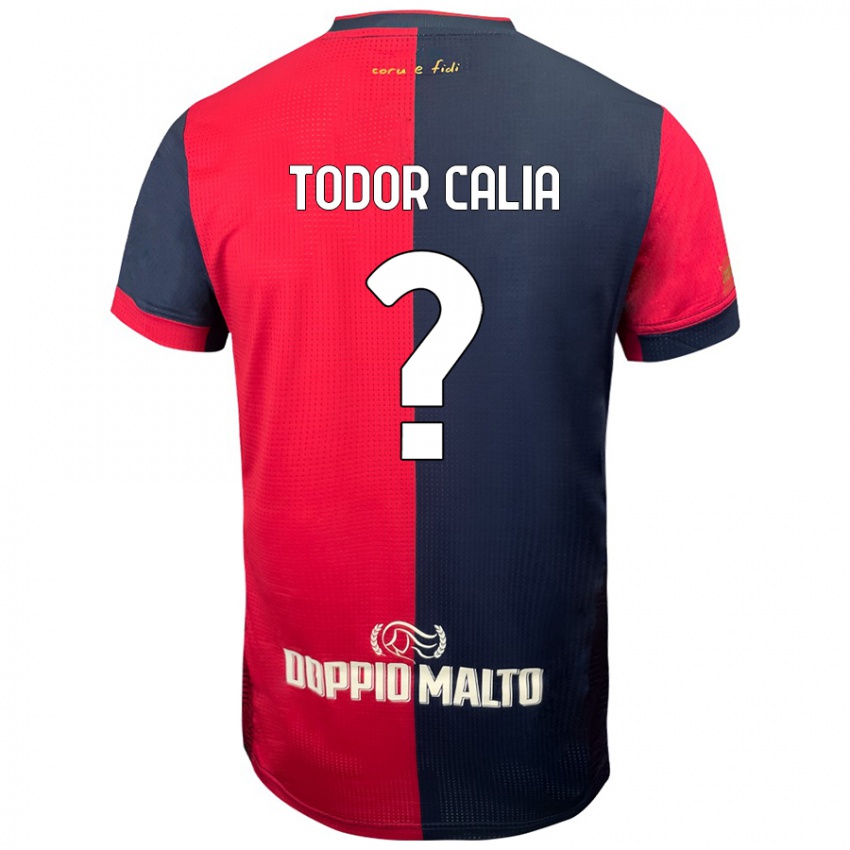 Kinderen Francesco Todor Calia #0 Rood Donkerder Blauw Thuisshirt Thuistenue 2024/25 T-Shirt