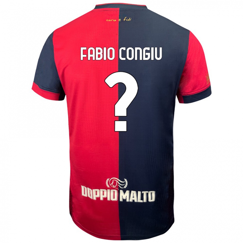 Kinderen Fabio Congiu #0 Rood Donkerder Blauw Thuisshirt Thuistenue 2024/25 T-Shirt