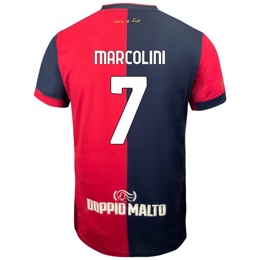 Kinderen Diego Marcolini #7 Rood Donkerder Blauw Thuisshirt Thuistenue 2024/25 T-Shirt