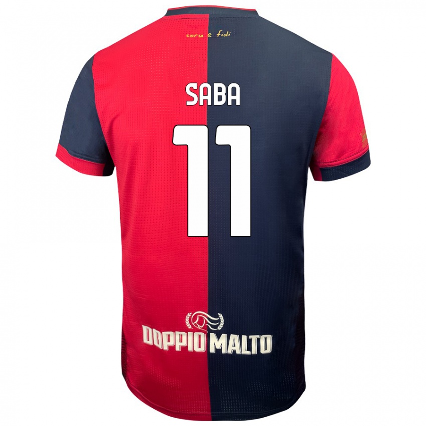 Kinderen Alessio Saba #11 Rood Donkerder Blauw Thuisshirt Thuistenue 2024/25 T-Shirt