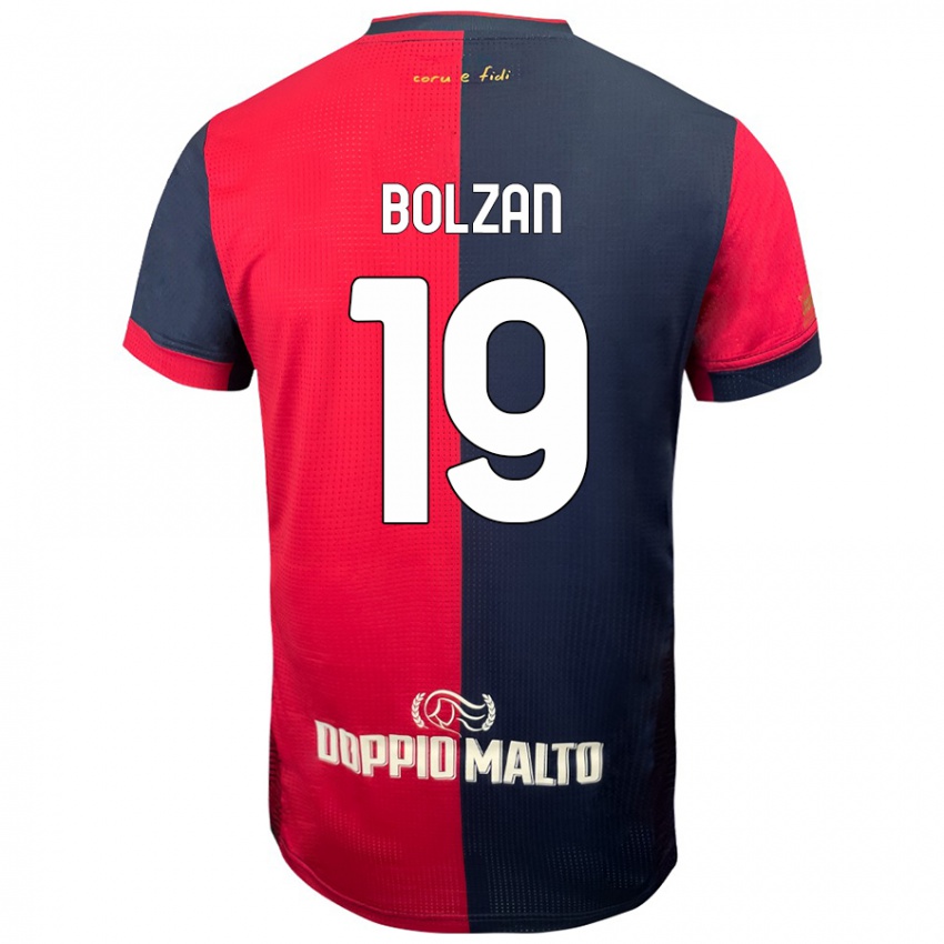 Kinderen Alessandro Bolzan #19 Rood Donkerder Blauw Thuisshirt Thuistenue 2024/25 T-Shirt