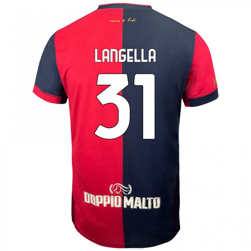 Kinderen Matteo Langella #31 Rood Donkerder Blauw Thuisshirt Thuistenue 2024/25 T-Shirt