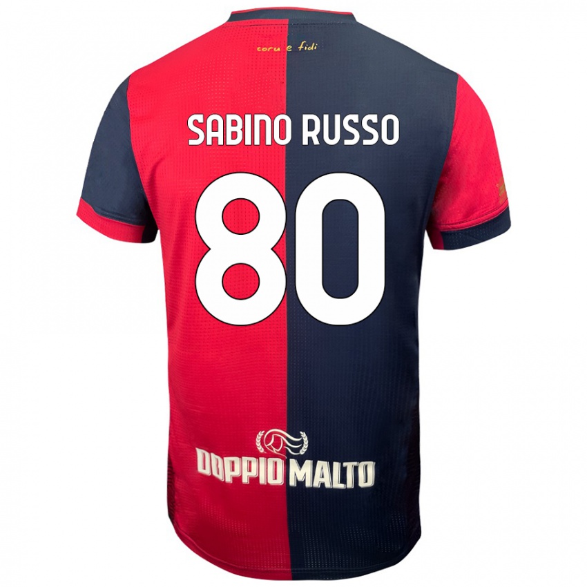 Kinderen Alessandro Sabino Russo #80 Rood Donkerder Blauw Thuisshirt Thuistenue 2024/25 T-Shirt