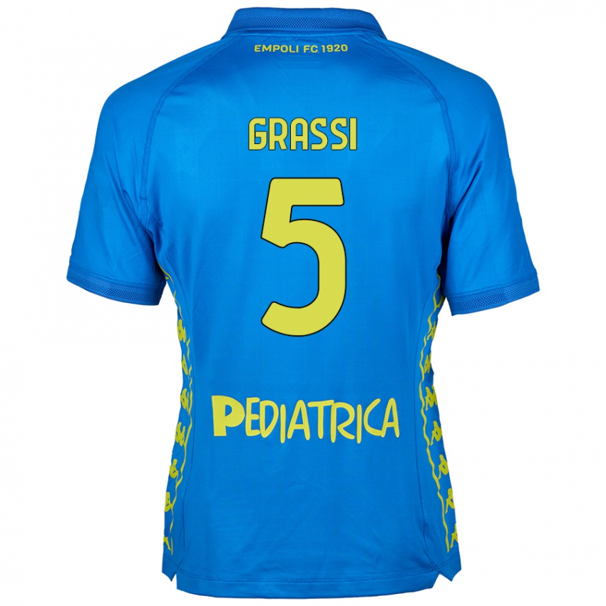 Kinderen Alberto Grassi #5 Blauw Thuisshirt Thuistenue 2024/25 T-Shirt