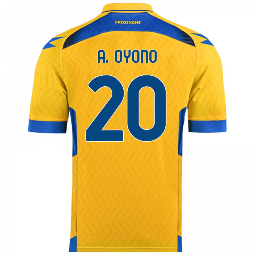 Kinderen Anthony Oyono #20 Geel Thuisshirt Thuistenue 2024/25 T-Shirt