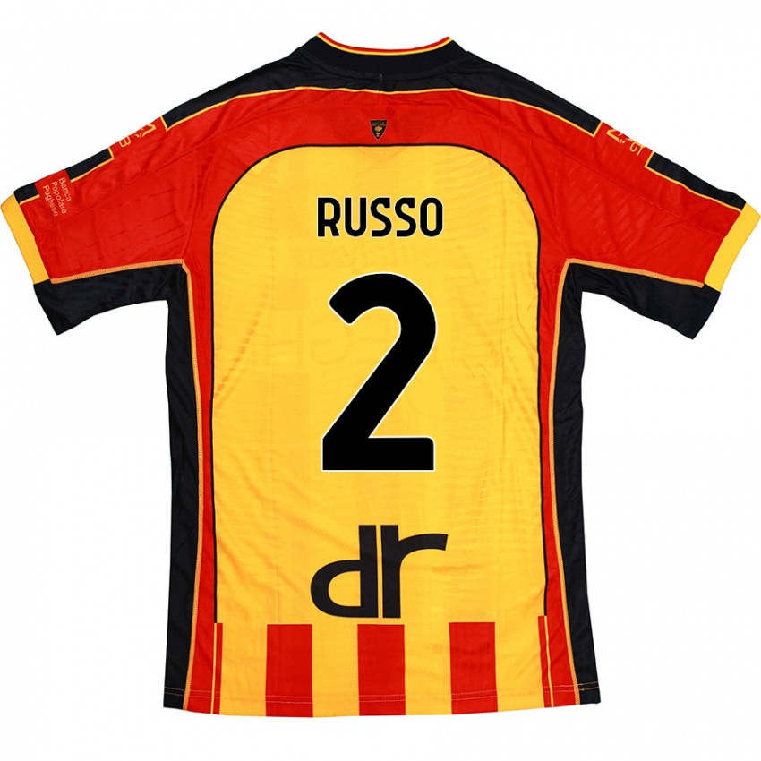 Kinderen Luca Russo #2 Geel Rood Thuisshirt Thuistenue 2024/25 T-Shirt