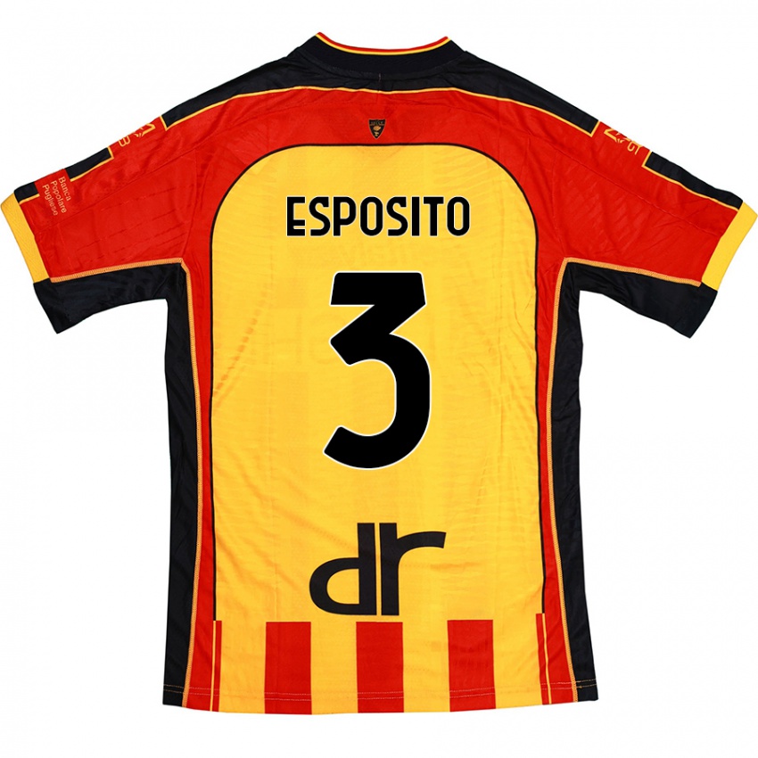 Kinderen Sebastian Esposito #3 Geel Rood Thuisshirt Thuistenue 2024/25 T-Shirt