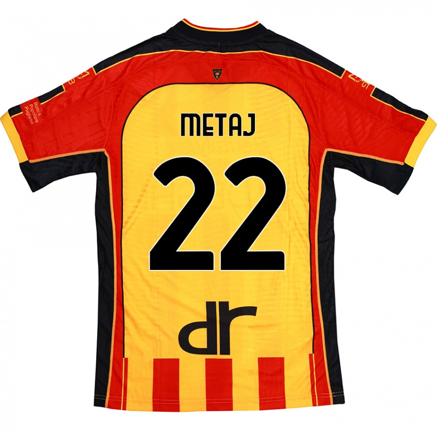 Kinderen Dejvi Metaj #22 Geel Rood Thuisshirt Thuistenue 2024/25 T-Shirt