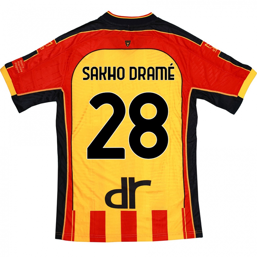 Kinderen Samba Sakho Dramé #28 Geel Rood Thuisshirt Thuistenue 2024/25 T-Shirt