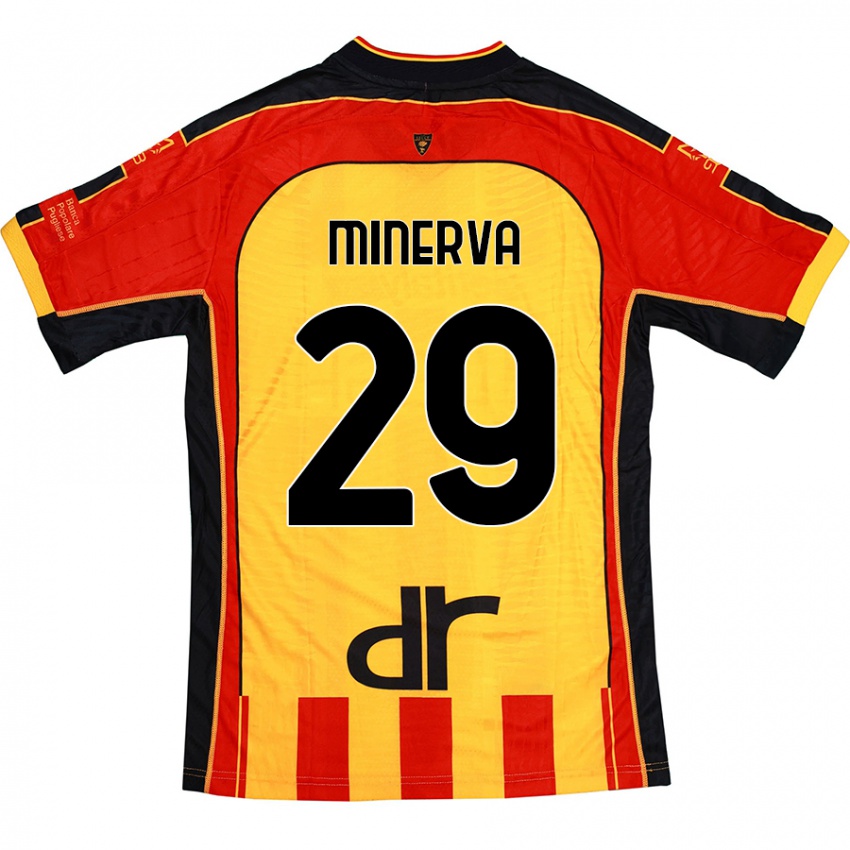 Kinderen Francesco Minerva #29 Geel Rood Thuisshirt Thuistenue 2024/25 T-Shirt