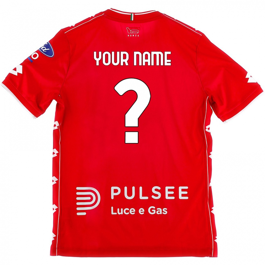 Kinderen Uw Naam #0 Rood Wit Thuisshirt Thuistenue 2024/25 T-Shirt