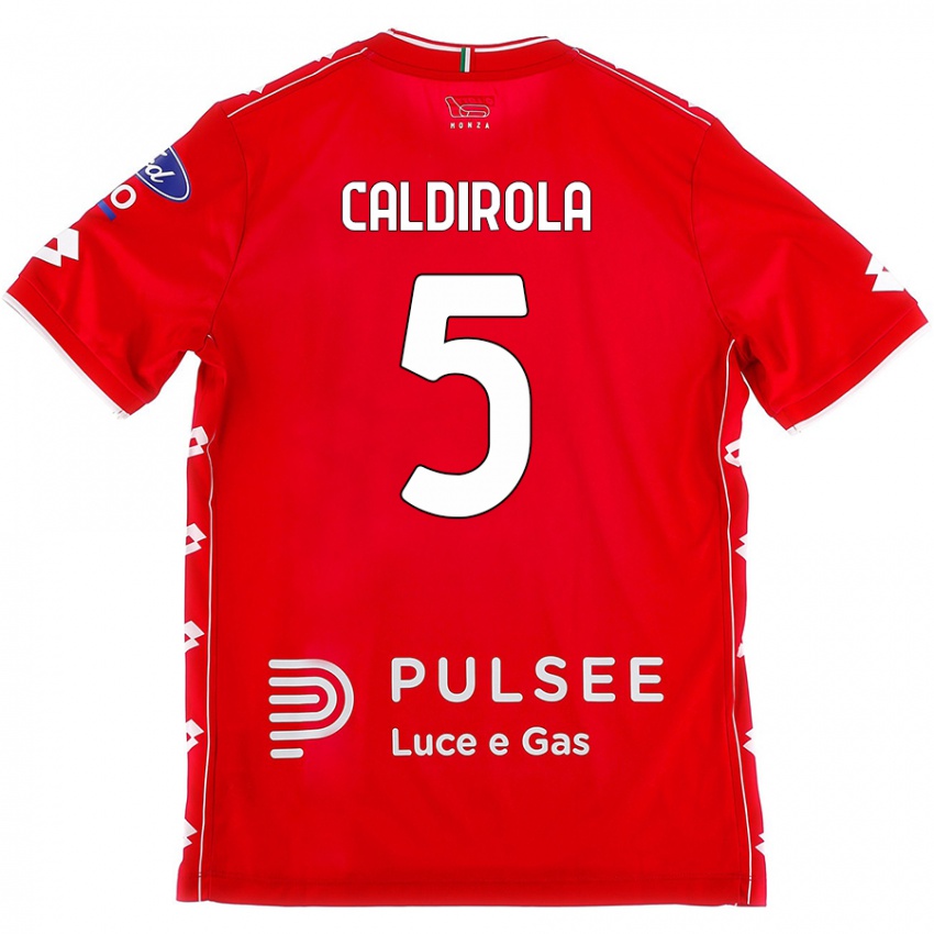 Kinderen Luca Caldirola #5 Rood Wit Thuisshirt Thuistenue 2024/25 T-Shirt