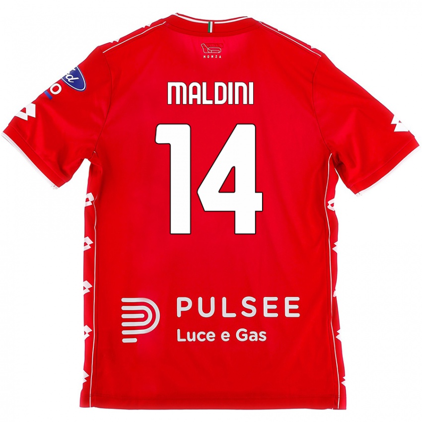 Kinderen Daniel Maldini #14 Rood Wit Thuisshirt Thuistenue 2024/25 T-Shirt