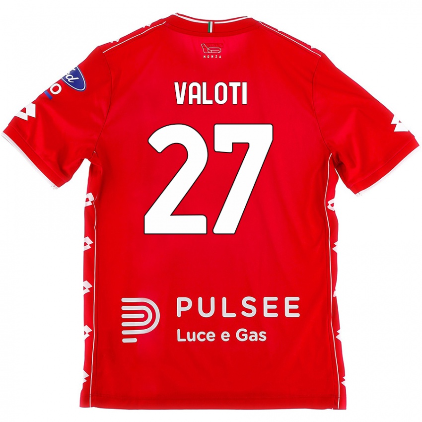 Kinderen Mattia Valoti #27 Rood Wit Thuisshirt Thuistenue 2024/25 T-Shirt