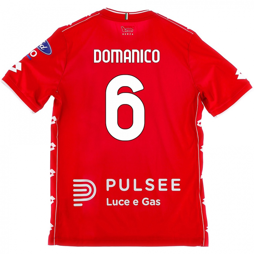 Kinderen Saverio Domanico #6 Rood Wit Thuisshirt Thuistenue 2024/25 T-Shirt