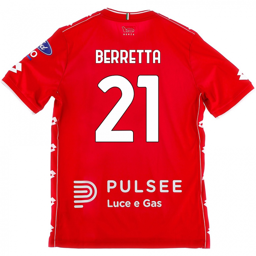 Kinderen Alessandro Berretta #21 Rood Wit Thuisshirt Thuistenue 2024/25 T-Shirt