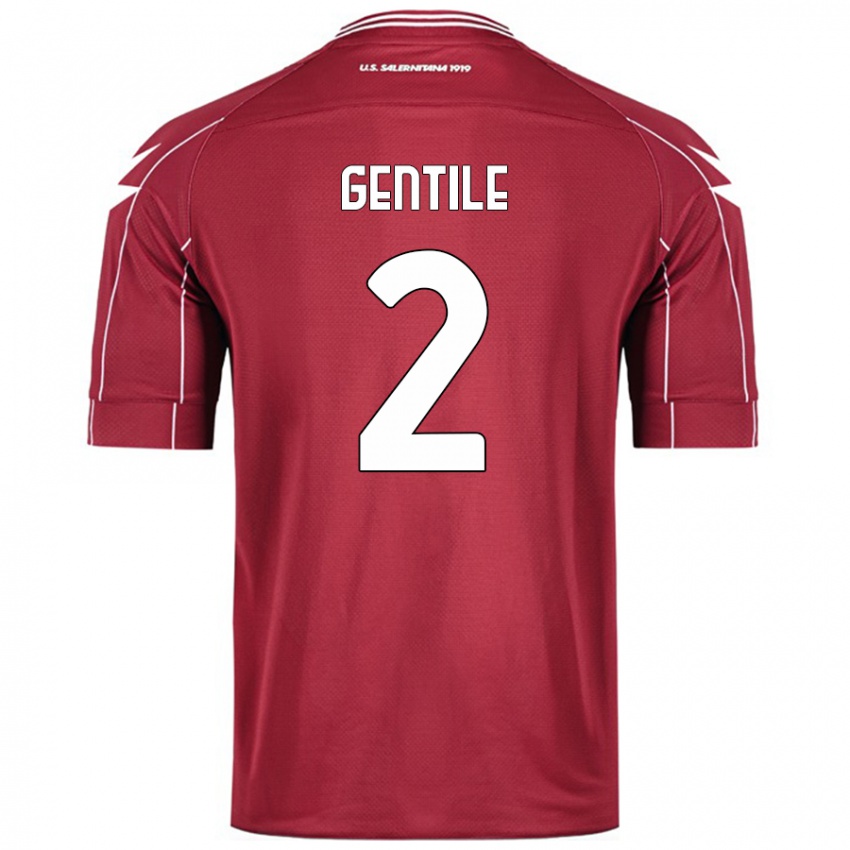 Kinderen Davide Gentile #2 Bordeauxrood Thuisshirt Thuistenue 2024/25 T-Shirt