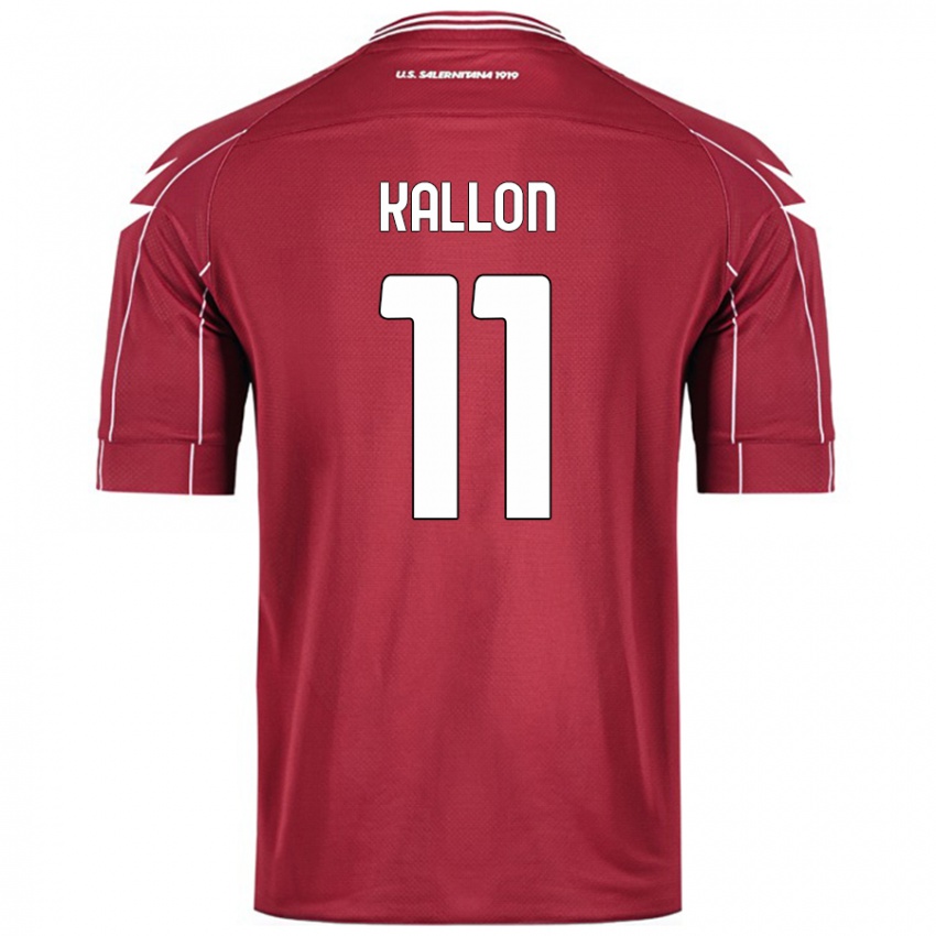 Kinderen Yayah Kallon #11 Bordeauxrood Thuisshirt Thuistenue 2024/25 T-Shirt