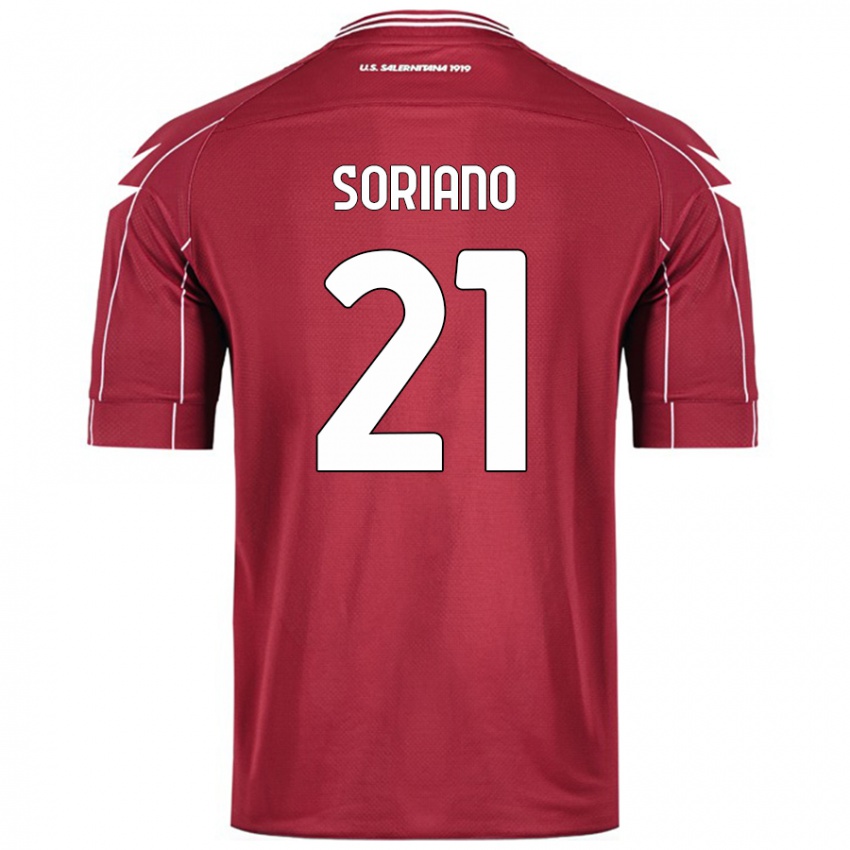 Kinderen Roberto Soriano #21 Bordeauxrood Thuisshirt Thuistenue 2024/25 T-Shirt