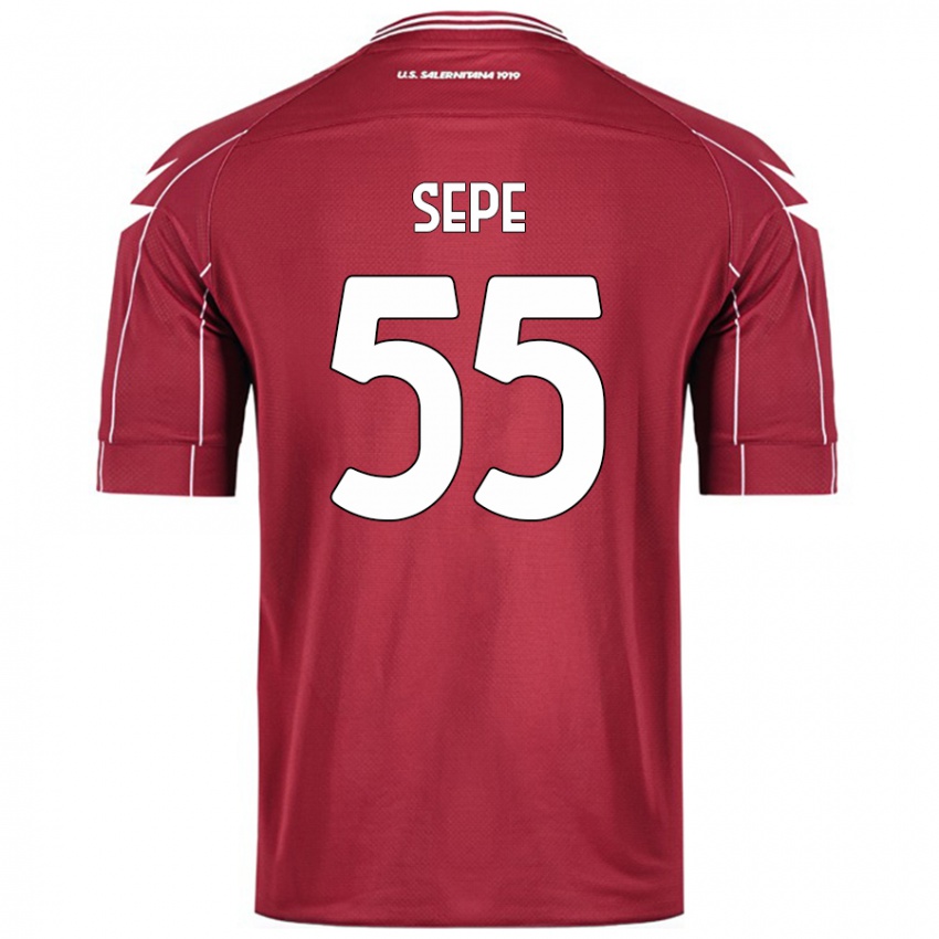 Kinderen Luigi Sepe #55 Bordeauxrood Thuisshirt Thuistenue 2024/25 T-Shirt