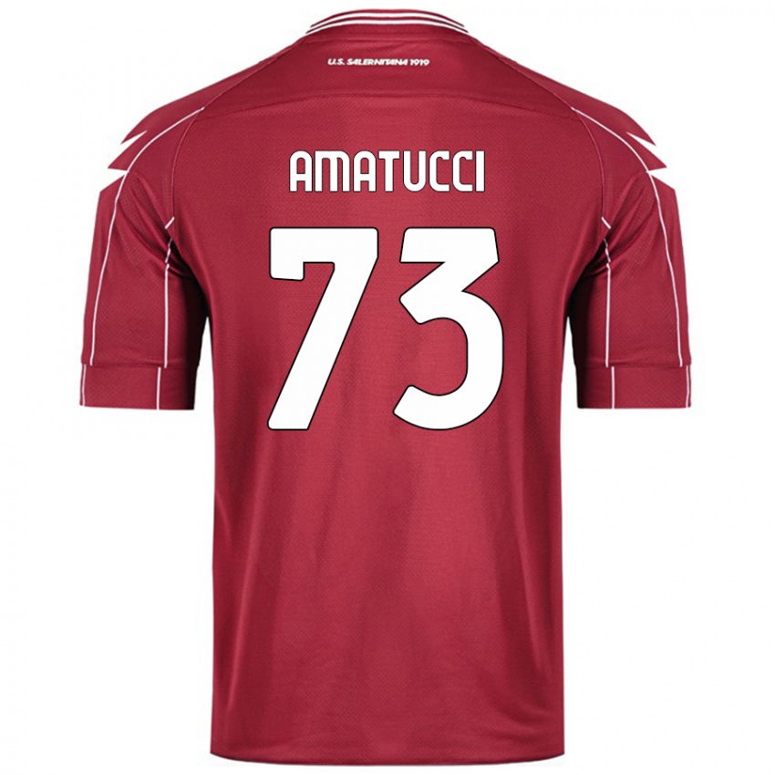 Kinderen Lorenzo Amatucci #73 Bordeauxrood Thuisshirt Thuistenue 2024/25 T-Shirt