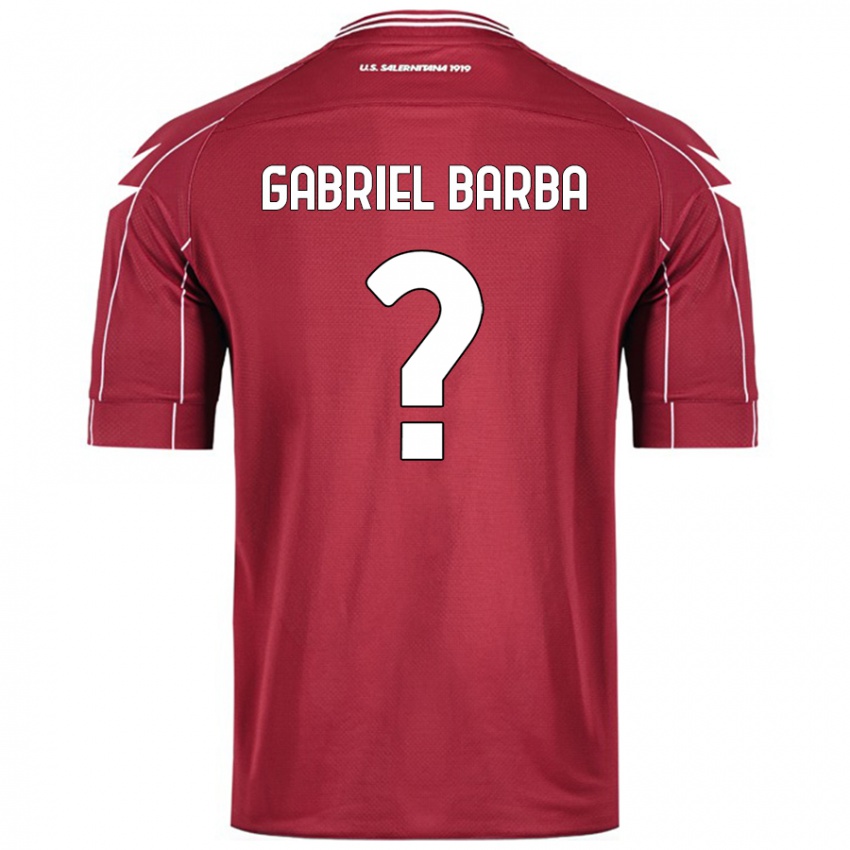 Kinderen Luigi Gabriel Barba #0 Bordeauxrood Thuisshirt Thuistenue 2024/25 T-Shirt