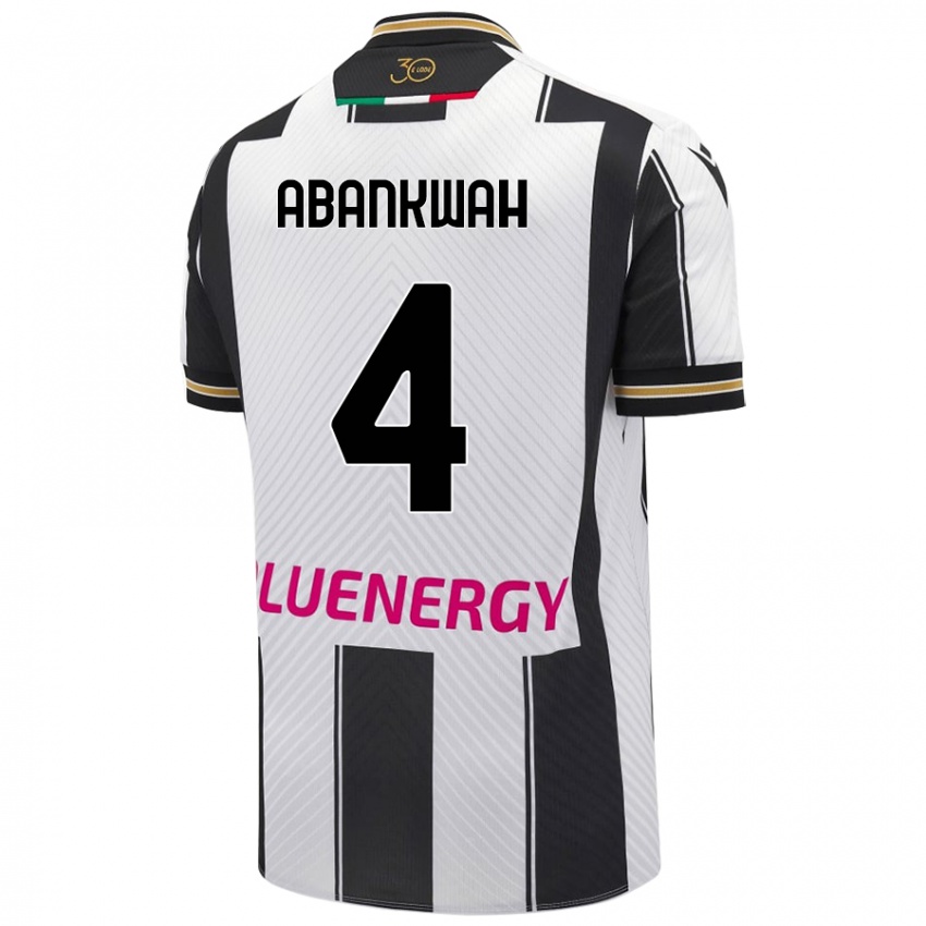 Kinderen James Abankwah #4 Wit Zwart Thuisshirt Thuistenue 2024/25 T-Shirt