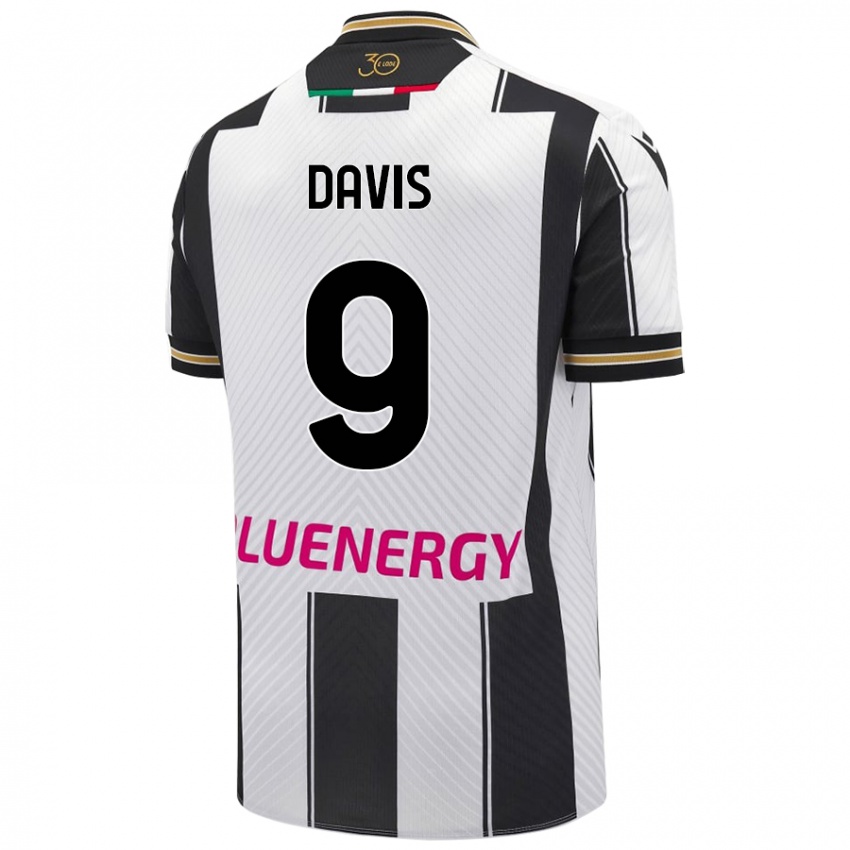 Kinderen Keinan Davis #9 Wit Zwart Thuisshirt Thuistenue 2024/25 T-Shirt