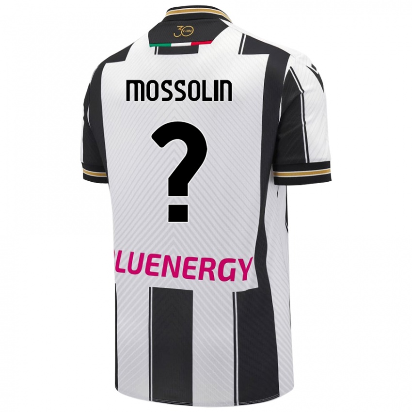 Kinderen Lorenzo Mossolin #0 Wit Zwart Thuisshirt Thuistenue 2024/25 T-Shirt