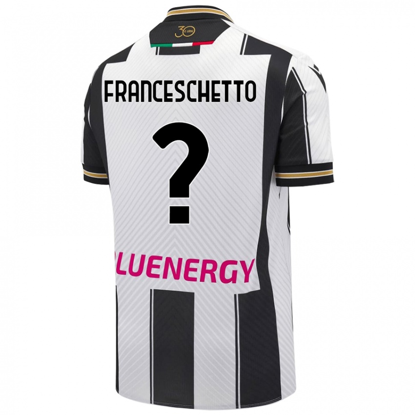 Kinderen Mattia Franceschetto #0 Wit Zwart Thuisshirt Thuistenue 2024/25 T-Shirt