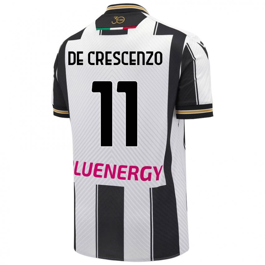 Kinderen Marco De Crescenzo #11 Wit Zwart Thuisshirt Thuistenue 2024/25 T-Shirt