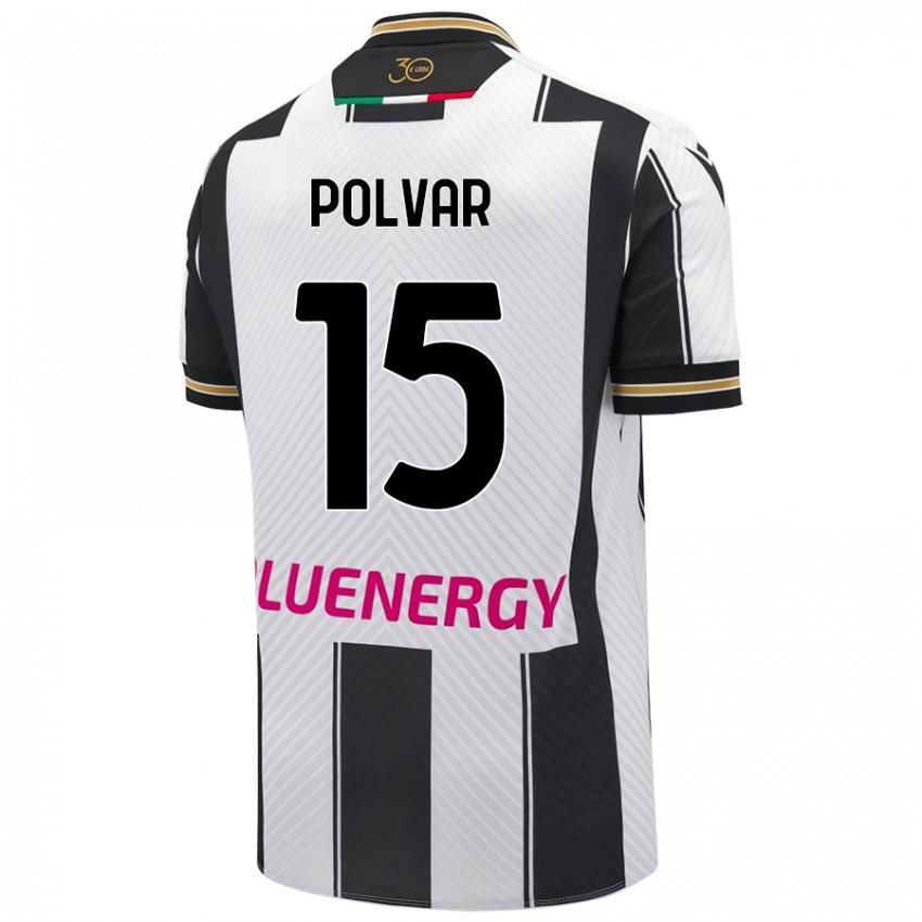 Kinderen Francesco Polvar #15 Wit Zwart Thuisshirt Thuistenue 2024/25 T-Shirt