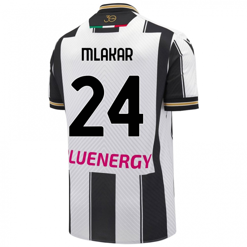 Kinderen Lorenzo Mlakar #24 Wit Zwart Thuisshirt Thuistenue 2024/25 T-Shirt