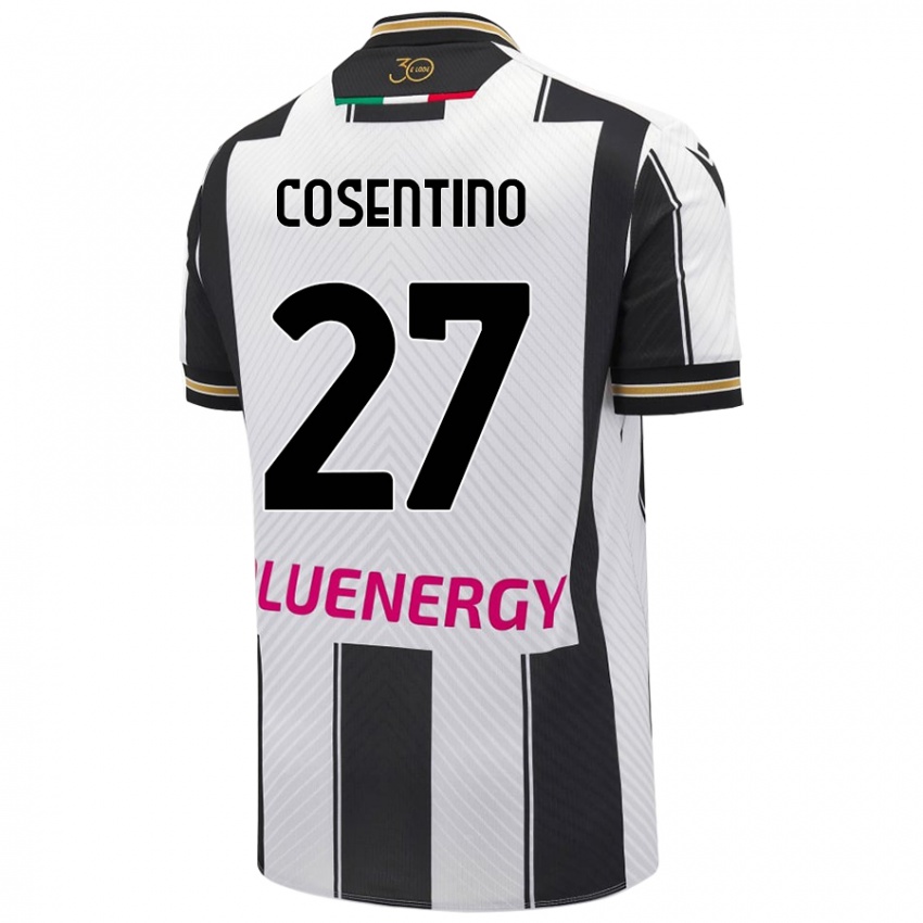 Kinderen Sergio Cosentino #27 Wit Zwart Thuisshirt Thuistenue 2024/25 T-Shirt