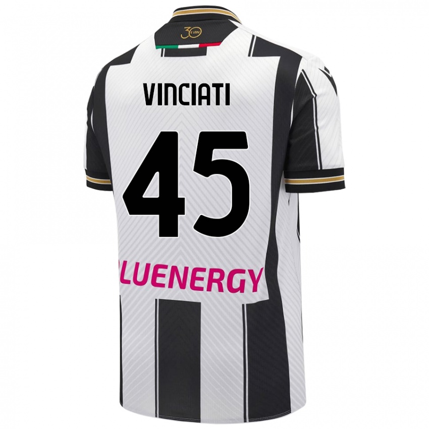 Kinderen Giulio Vinciati #45 Wit Zwart Thuisshirt Thuistenue 2024/25 T-Shirt