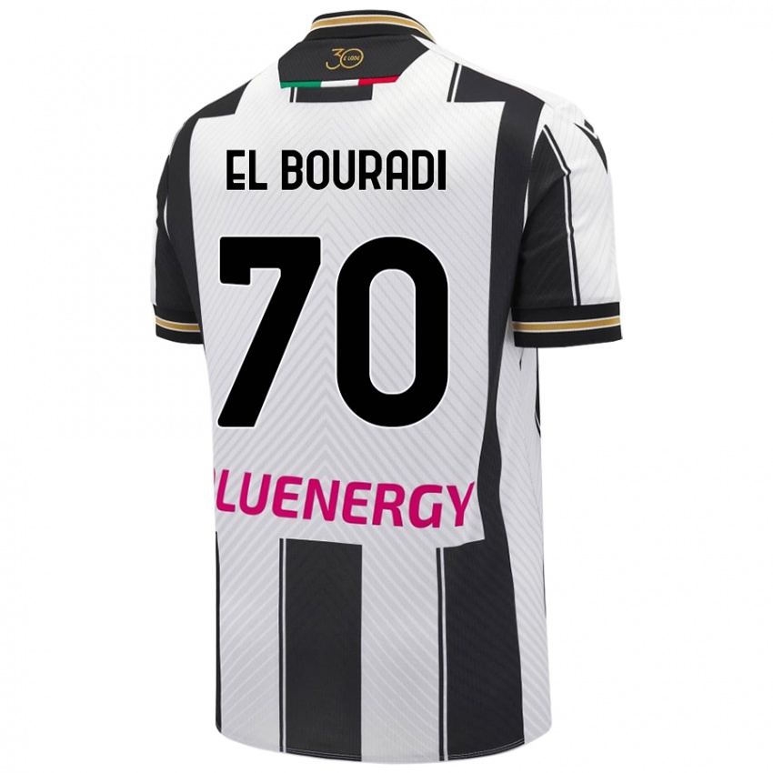 Kinderen Walid El Bouradi #70 Wit Zwart Thuisshirt Thuistenue 2024/25 T-Shirt