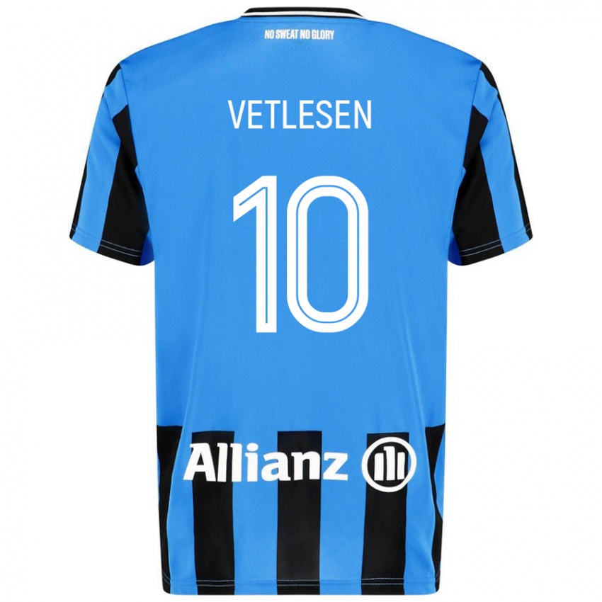 Kinderen Hugo Vetlesen #10 Hemelsblauw Zwart Thuisshirt Thuistenue 2024/25 T-Shirt